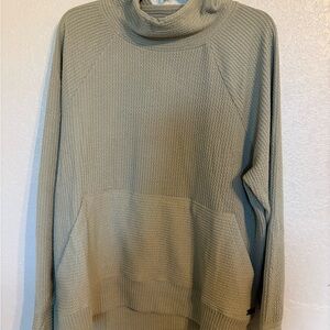 Plus Size Turtleneck Knit Pullover Sweater in Sage Green